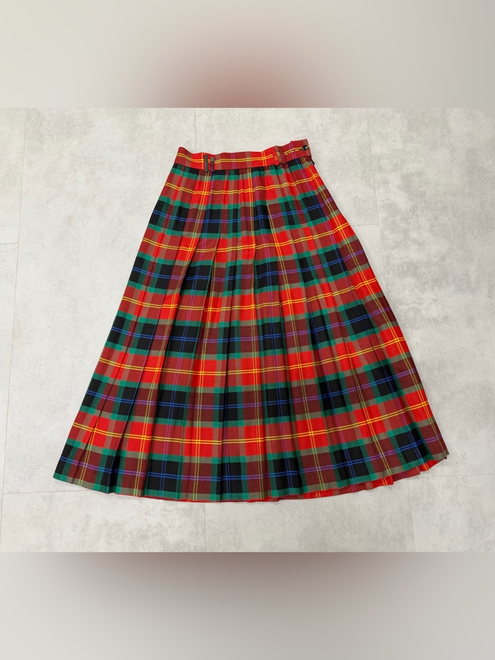 Rafaella Tartan Plaid Pleated Midi Skirt Sz 10 Academia Vintage Rayon